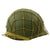 Original U.S. WWII M1 McCord Fixed Bale Front Seam Helmet with Net and MSA Liner Original Items