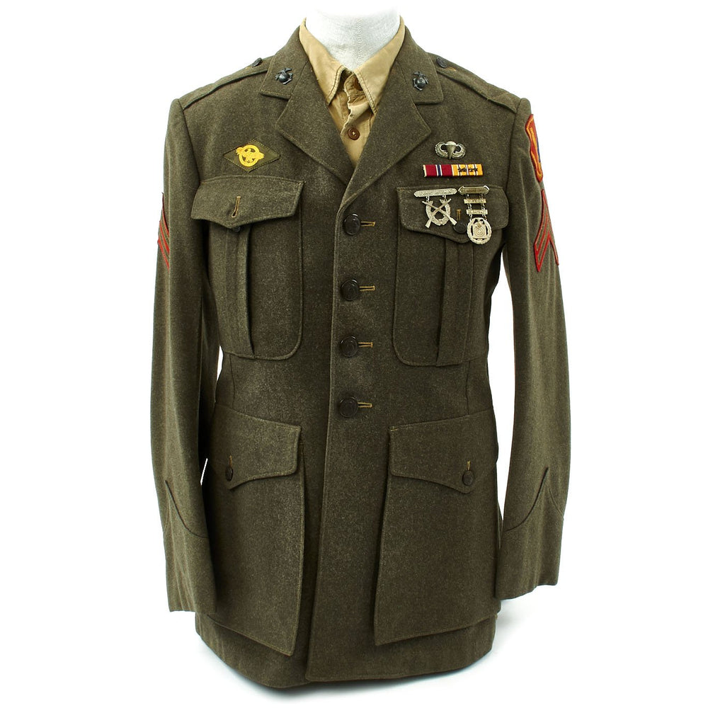 Original U.S. WWII USMC 2nd Parachute Battalion Paramarine Named Service A Uniform Original Items