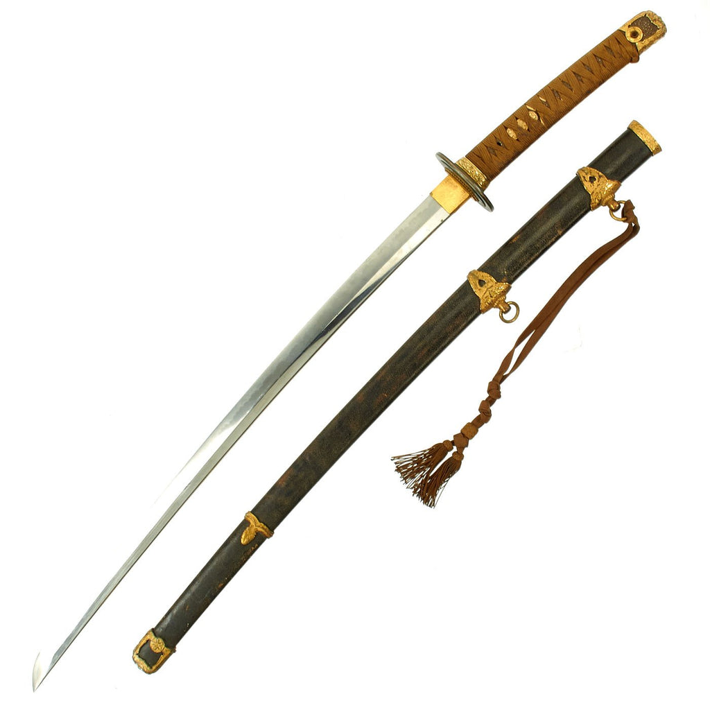 Original WWII Japanese Navy Officer P1937 Kai-Gunto Katana Sword by YOSHIDA YOSHITSUGU - Matched Original Items