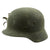 Original German WWII Army Heer M35 KIA Shot Through Steel Helmet with Textured Paint - Q62 Original Items