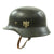 Original German WWII Army Heer M40 Single Decal Steel Helmet with Size 58 Liner and Chinstrap - Q66 Original Items