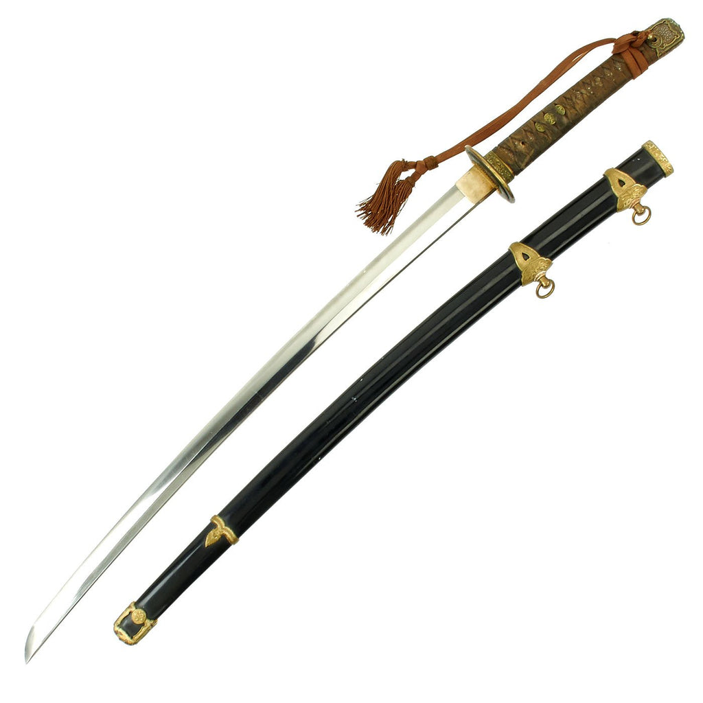 Original WWII Japanese Navy Officer P1937 Kai-Gunto Katana Sword by INABA KANEYOSHI with Tassel - Matched Original Items