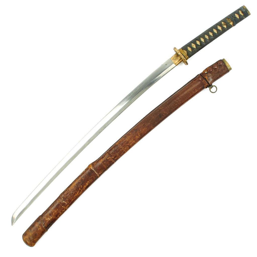 Original Japanese WWII Katana Samurai Sword by YOSHIMITSU in Civilian Style Fittings - Handmade Blade Original Items
