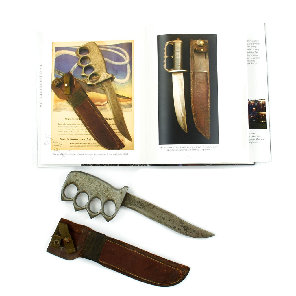 Original U.S. WWII Custom Knuckle Duster Fighting Knife As Seen in Book Signed By Author - Page 313 Original Items