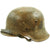 Original German WWII M42 Army Heer Helmet with Textured Camouflage Paint and 57cm Liner - hkp64 Original Items