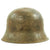 Original German WWII M42 Army Heer Helmet with Textured Camouflage Paint and 57cm Liner - hkp64 Original Items