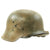 Original German WWII M42 Army Heer Helmet with Textured Camouflage Paint and 57cm Liner - hkp64 Original Items