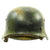 Original German WWII Named Luftwaffe Normandy Camouflage M35 Helmet - EF64 Original Items