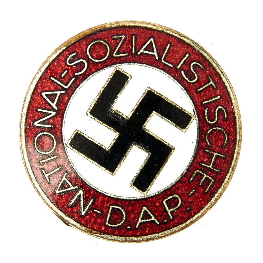 Original German NSDAP Party Enamel Membership Badge Pin by Apreck & Vrage of Leipzig - RZM M1\90 Original Items
