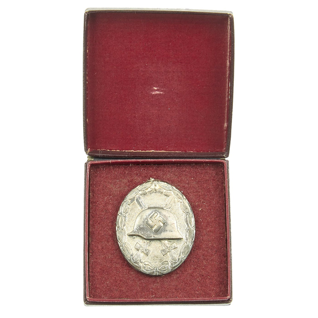 Original German WWII Silver Wound Badge by Wachtler & Lange of Mittweida in Original Case Box Original Items