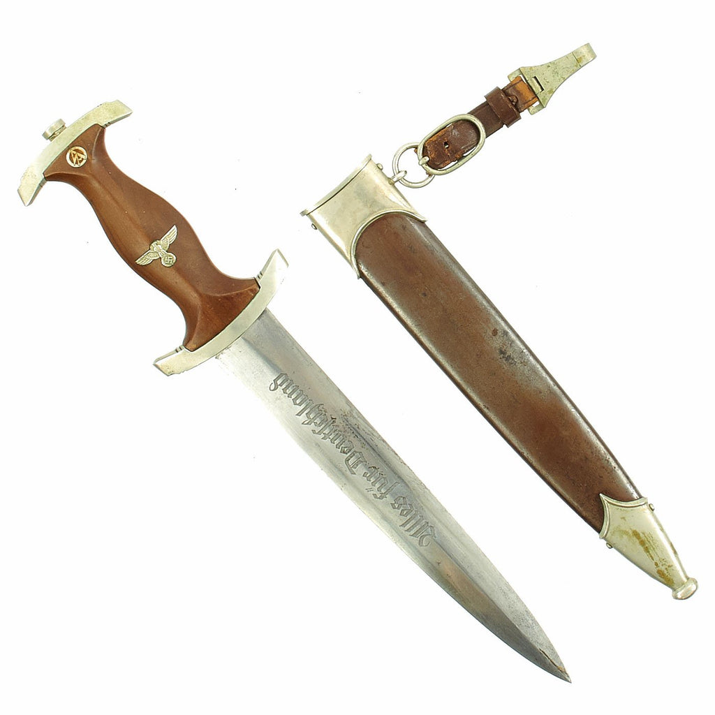 Original German Early WWII SA Dagger by C. Lütters & Cie. of Solingen with Belt Hanger Original Items