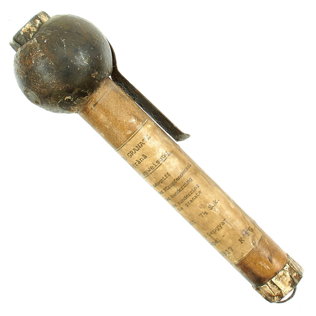 Original Austro-Hungarian WWI Alt Rohrhandgranate Inert Stick Fragmentation Hand Grenade dated 1917 Original Items