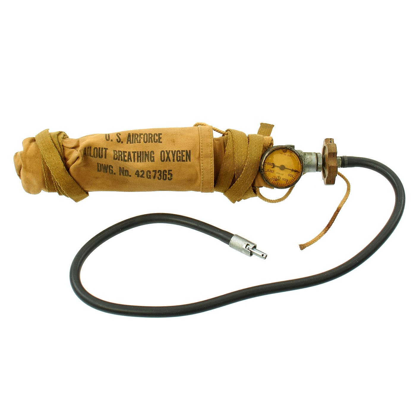 Original U.S. WWII Army Air Force Bailout Breathing Oxygen Bottle Type ...