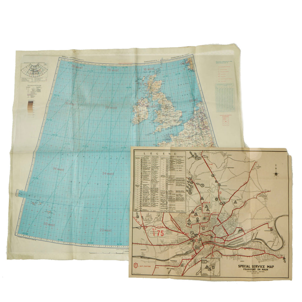 Original U.S. & German WWII Map Lot - 2 Items Original Items
