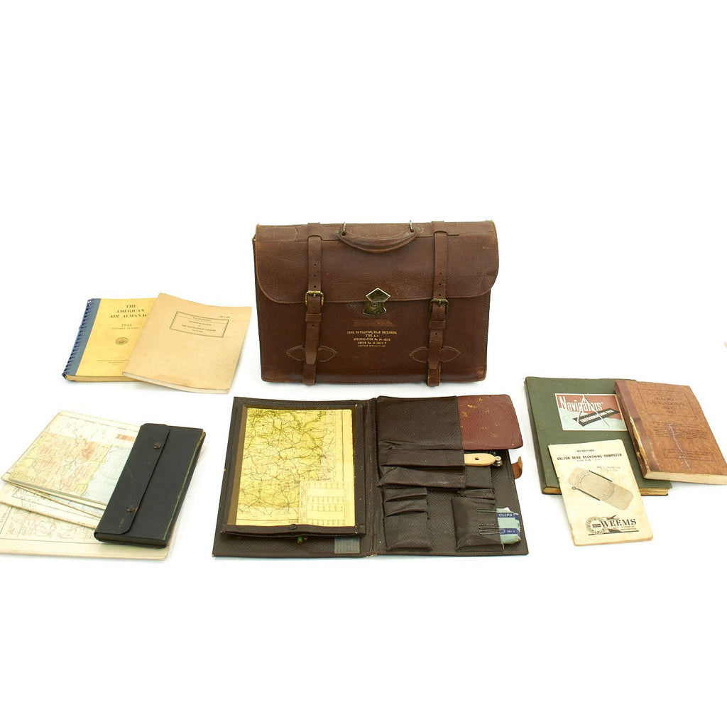 Original U.S. WWII Type A-4 Navigator's Dead Reckoning Case with Contents Original Items
