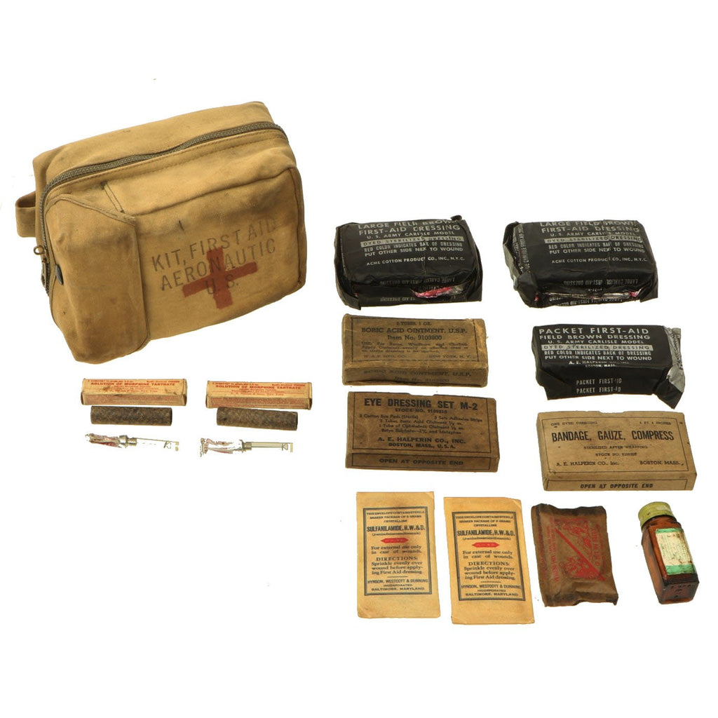Original U.S. WWII Douglas C-47 Skytrain Aeronautic First Aid - Complete and Unissued Original Items