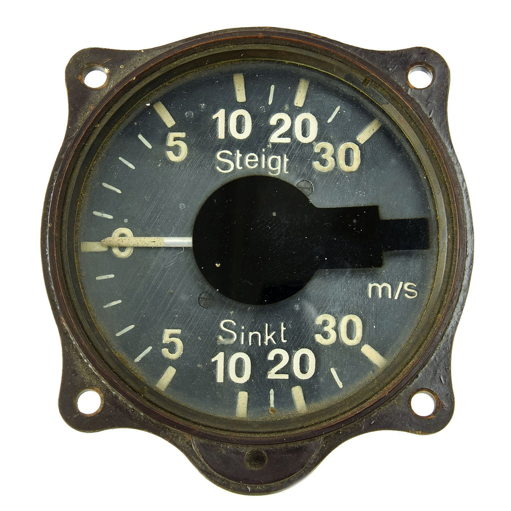 Original German WWII Luftwaffe Messerschmitt Bf 109 Variometer Verticle Speed Indicator - Fl. 22386 Original Items