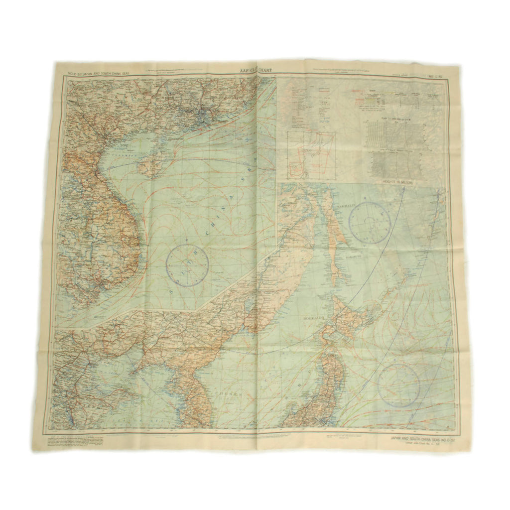 Original U.S. WWII Army Air Forces Cloth “Silk” Escape and Evasion Map Lot Featuring 1944 Dated Nagasaki Map - 10 Maps Wartime Dated Original Items