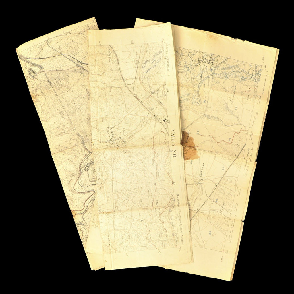 Original French WWI 1918 Dated Trench Maps - Groupe Des Canevas De Tir Original Items