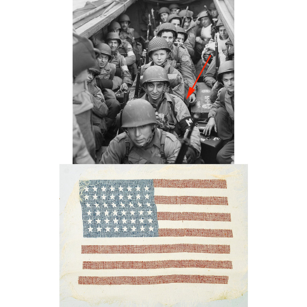 Original U.S. WWII Operation Torch North Africa Invasion American Flag Arm Patch Original Items