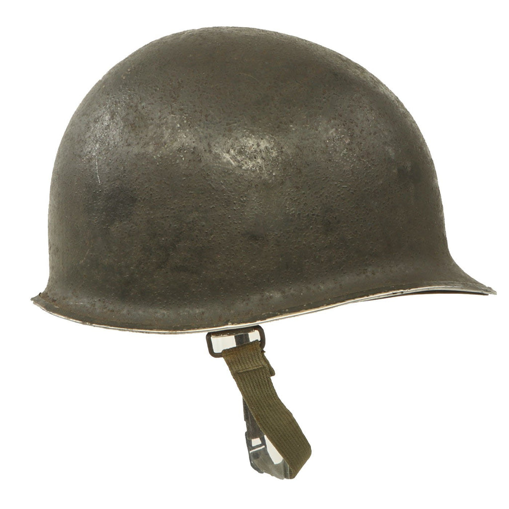 Original U.S. WWII 1943 McCord Front Seam Swivel Bale M1 Helmet with Westinghouse Liner Original Items