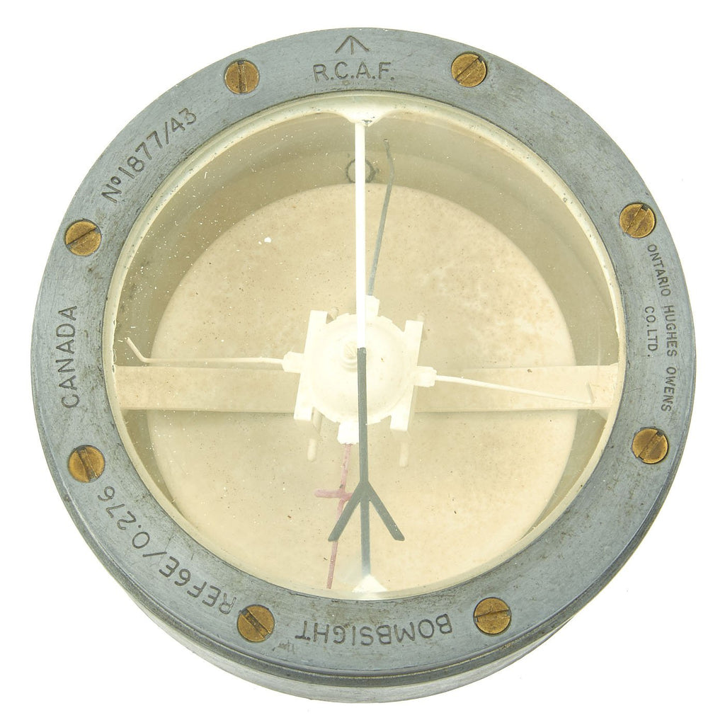 Original British WWII Royal Canadian Air Force RCAF Compass for Course Setting Bomb Sight - dated 1943 Original Items