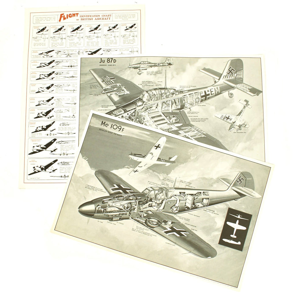 WWII German and British Imperial War Museum Aircraft Lithograph Collection Original Items