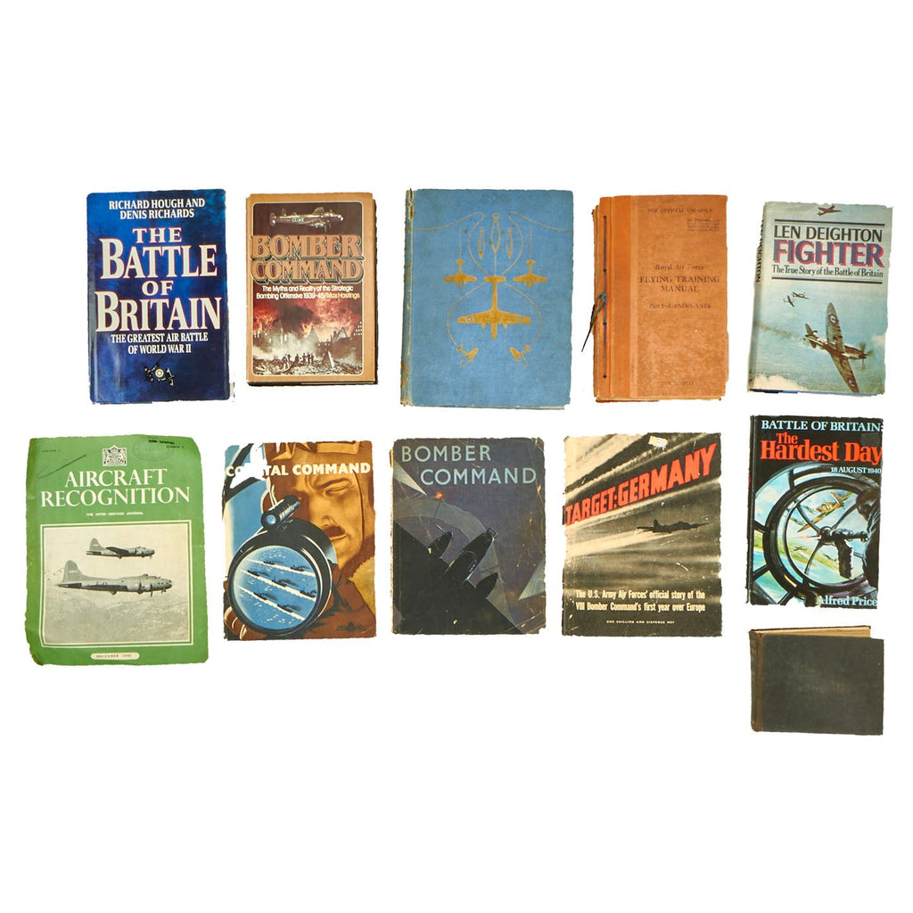 Original British WWII 1940 Dated RAF Flying Training Manual Book Lot - 11 Items Original Items