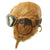 Original Japanese WWII Tan Leather Winter Flying Helmet with Pilot Goggles Original Items