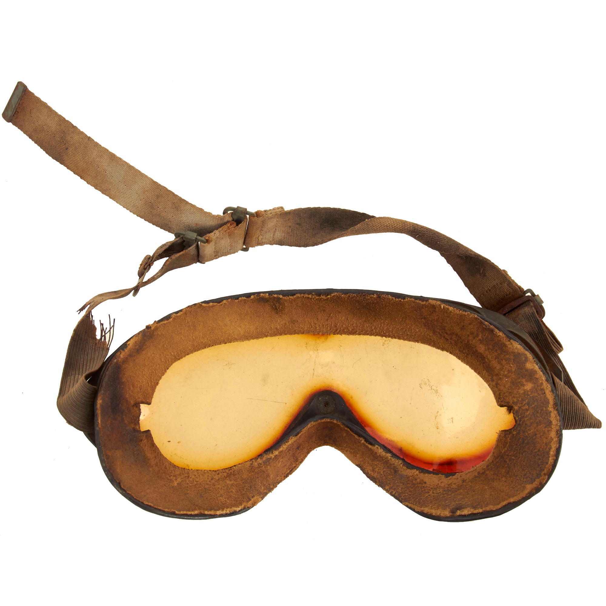 Original WWII U.S. Navy Flight Helmet & Goggle Set - Leather