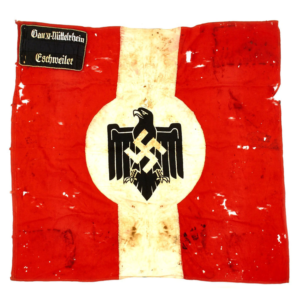 Original German WWII NSRL National Socialist Sports Association Unit Marked Flag - 48" x 53" Original Items