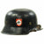 Original German WWII M34 Square Dip NSDAP Double Decal Civic Police Steel Helmet - Size 57 Original Items