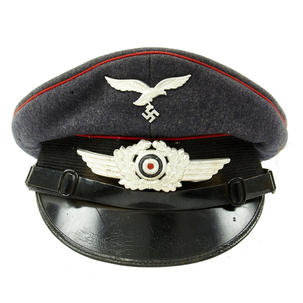 Original German WWII 1938 dated Luftwaffe Flak Artillery EM/NCO Visor Crush Cap by Gustav Binner - Size 55 1/2 Original Items