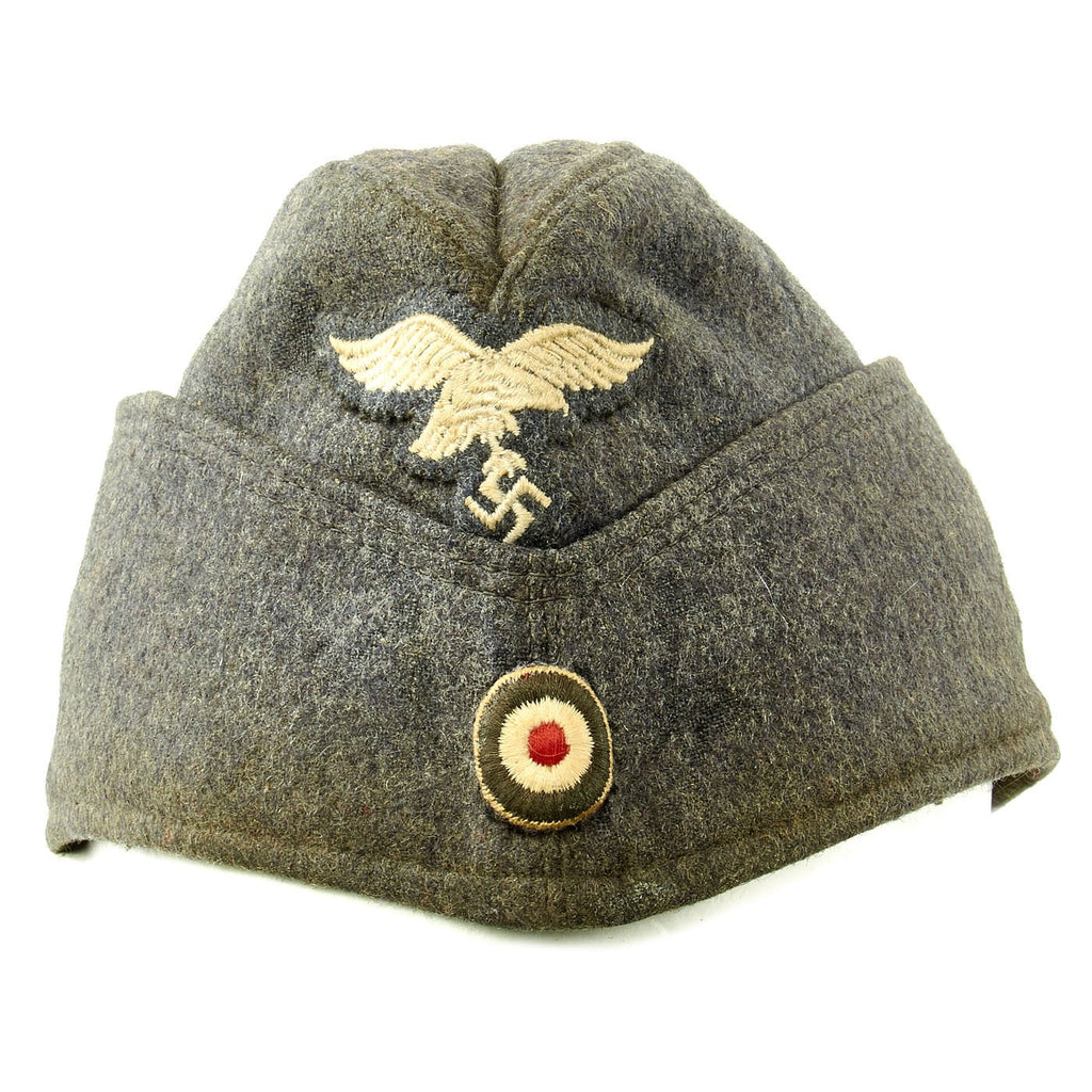 Original German WWII Luftwaffe EM-NCO 56cm M38 Overseas Wool Cap Dated 1942 - Schiffchen Original Items