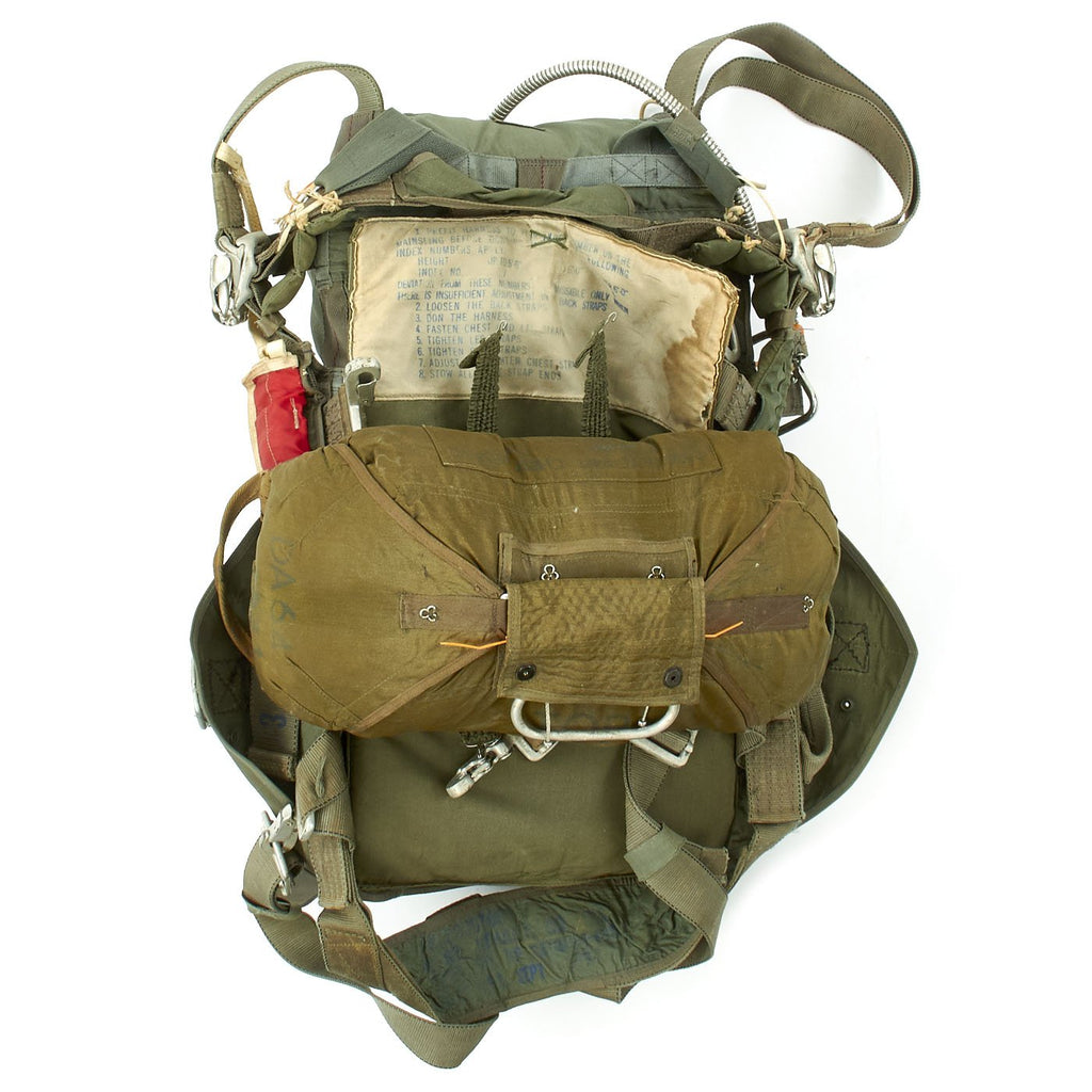 Original U.S. Vietnam War Jet Pilot Parachute with Harness and Reserve Chute Original Items