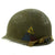 Original U.S. WWII 4th Armored Division 3rd Army Technician 4th Grade M1 Schlueter Front Seam Helmet Original Items