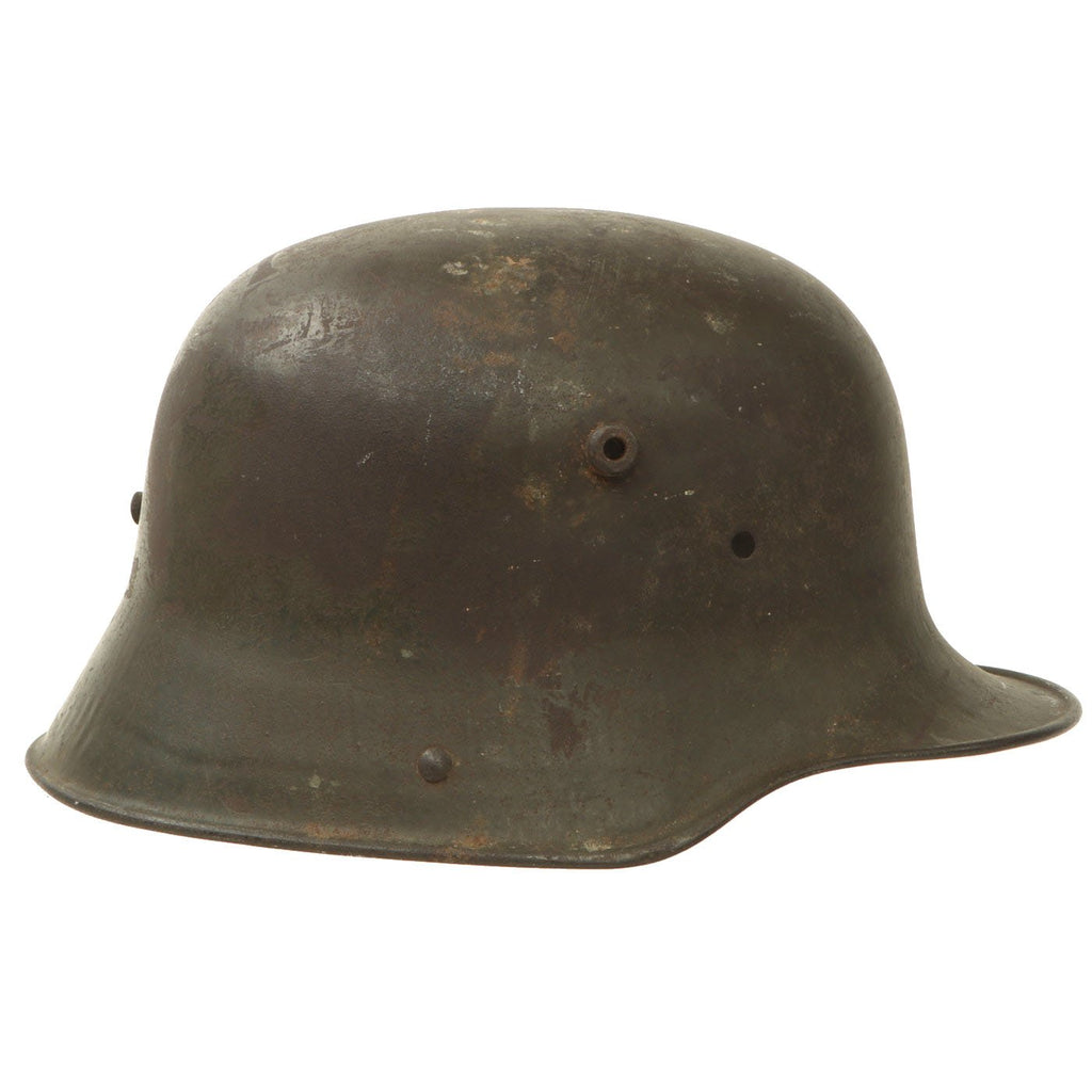 Original Imperial German WWI M16 Stahlhelm Helmet Shell with Museum Label - marked T.J.68 Original Items