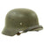 Original German WWII Luftwaffe M35 Single Decal Overspray Helmet with Size 59 Liner - marked ET66 Original Items