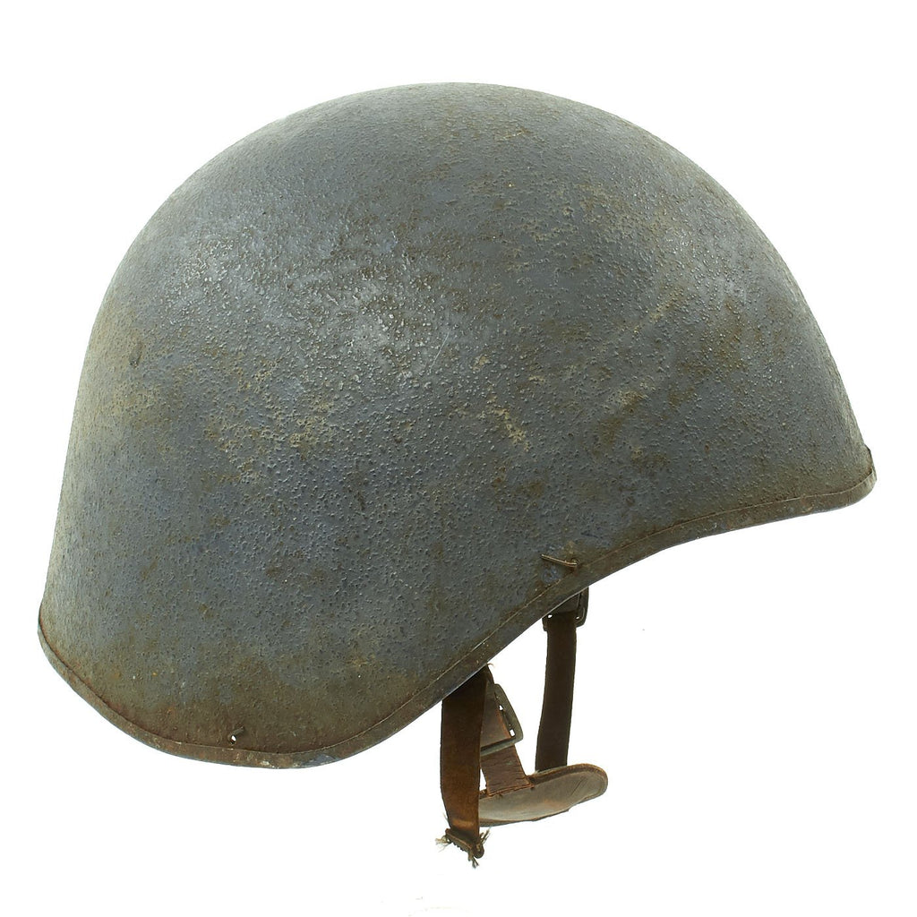 Original U.S. WWII Navy USN MK2 Talker Flak Gunner Helmet with Chinstrap Original Items