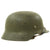 Original German WWII Luftwaffe M35 Single Decal Overspray Helmet with Size 59 Liner - marked ET66 Original Items