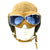 Original U.S. WWII Army Air Force Aviator Flight Helmet Set - H.B. Rocket Blue Goggles, A-10A Helmet, H-79/AIC Receivers Original Items