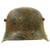 Original Imperial German WWI M16 Stahlhelm Helmet Shell with Panel Camouflage Paint - marked Q.66 Original Items