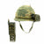 Original U.S. WWII Vietnam War M1 Helmet with PRT-4 / PRR-9 Squad Radio Set and USMC Camouflage Cover Original Items
