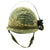 Original U.S. WWII Vietnam War M1 Helmet with PRT-4 / PRR-9 Squad Radio Set and USMC Camouflage Cover Original Items