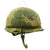 Original U.S. WWII Vietnam War M1 Helmet with PRT-4 / PRR-9 Squad Radio Set and USMC Camouflage Cover Original Items