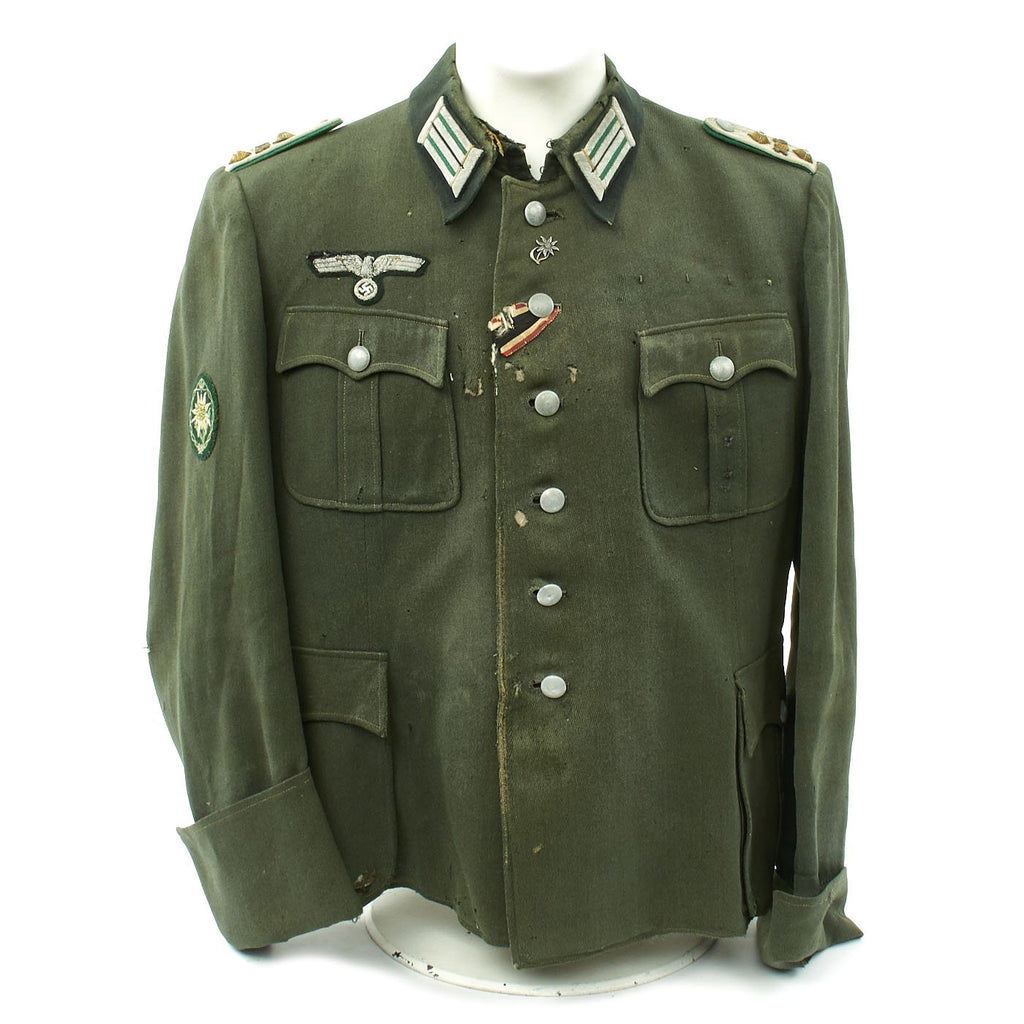 Original German WWII Gebirgsjäger 136th Regiment 2nd Gebirgsjäger Division Officer M1940 Fedlbluse Uniform Tunic Original Items