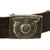 Original German WWII SS EM/NCO Leather Belt with Steel Buckle by Overhoff - Schutzstaffel Original Items