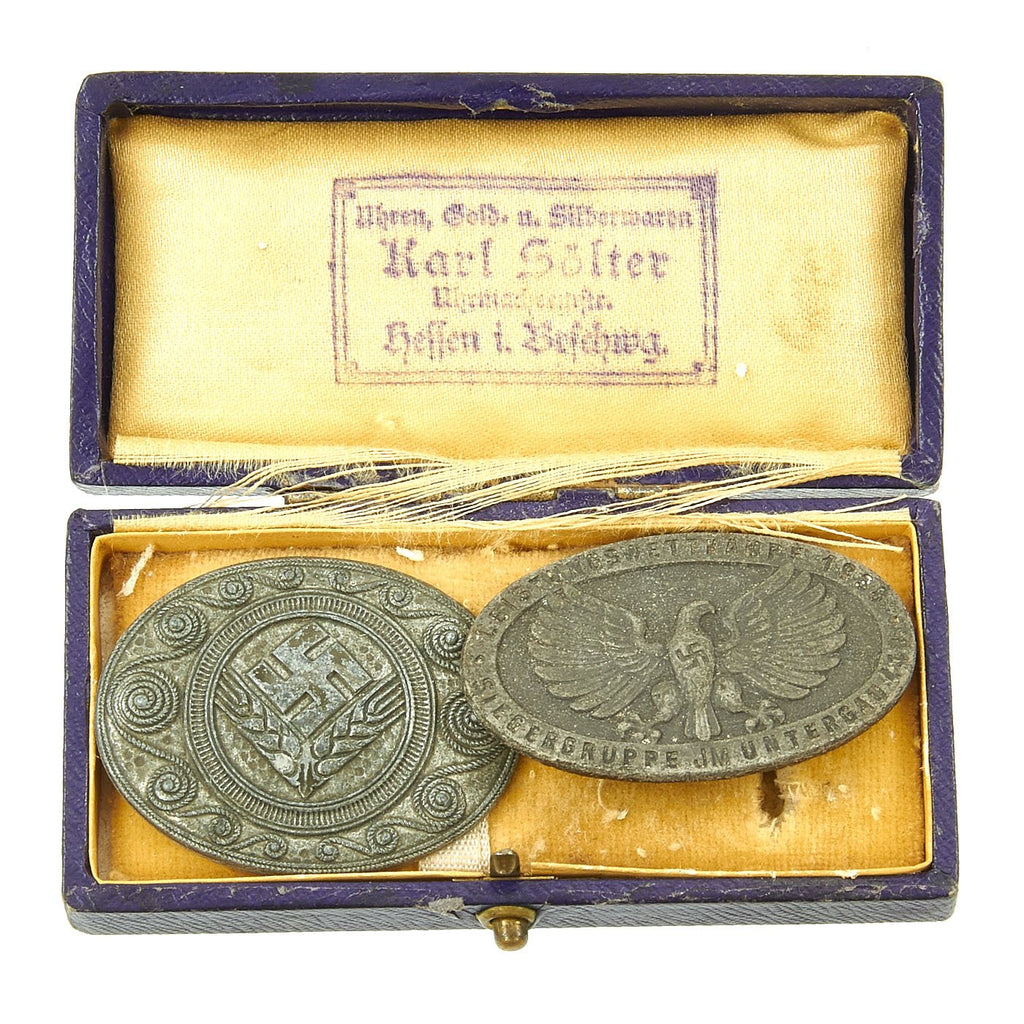 Original German WWII RAD Women's Reich Labor Service Brooch and Competition Award in Case Original Items