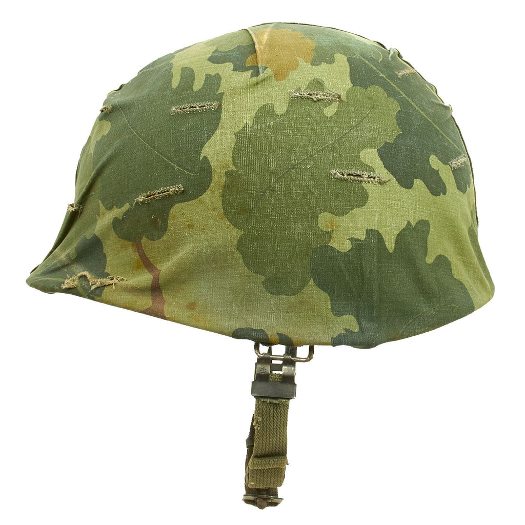 Original U.S. Vietnam War M1 Helmet with USMC Reversible Camouflage Cover Original Items
