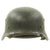 Original German WWII Army Heer M40 Single Decal Helmet in Named USN Seabee Bring-Back Box - Q64 Original Items